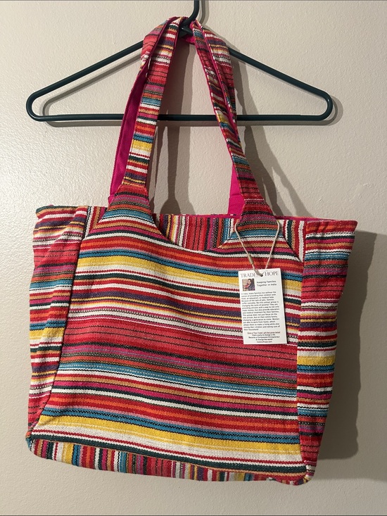 trade hope Handbags - Vintage hand made Pink Striped Canvas shoulder Bag
